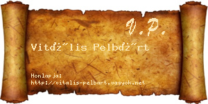 Vitális Pelbárt névjegykártya